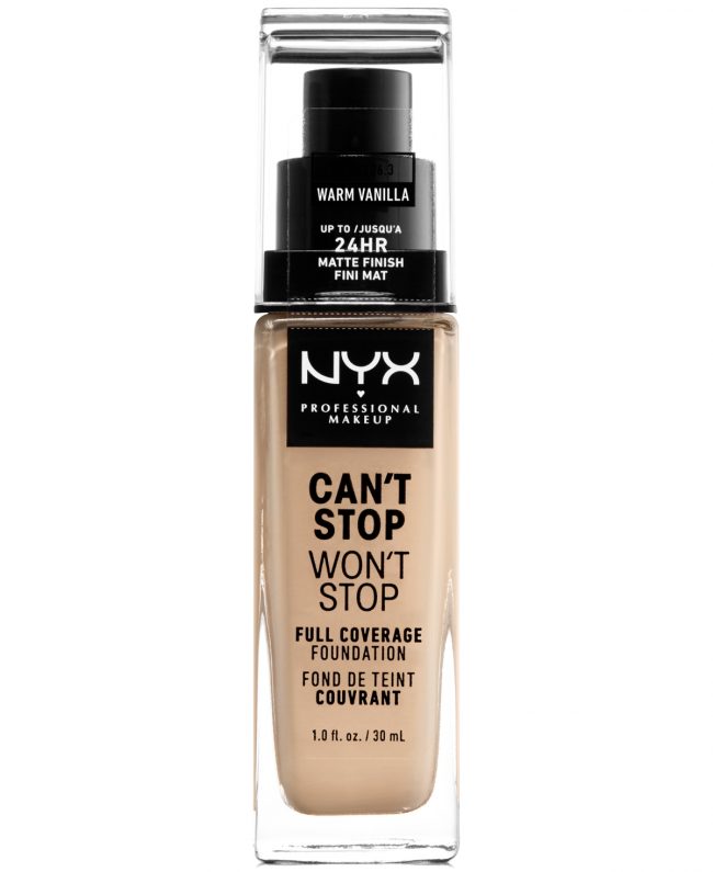Nyx Professional Makeup Can't Stop Won't Stop Full Coverage Foundation, 1-oz. - . Warm Vanilla (light/golden warm undert