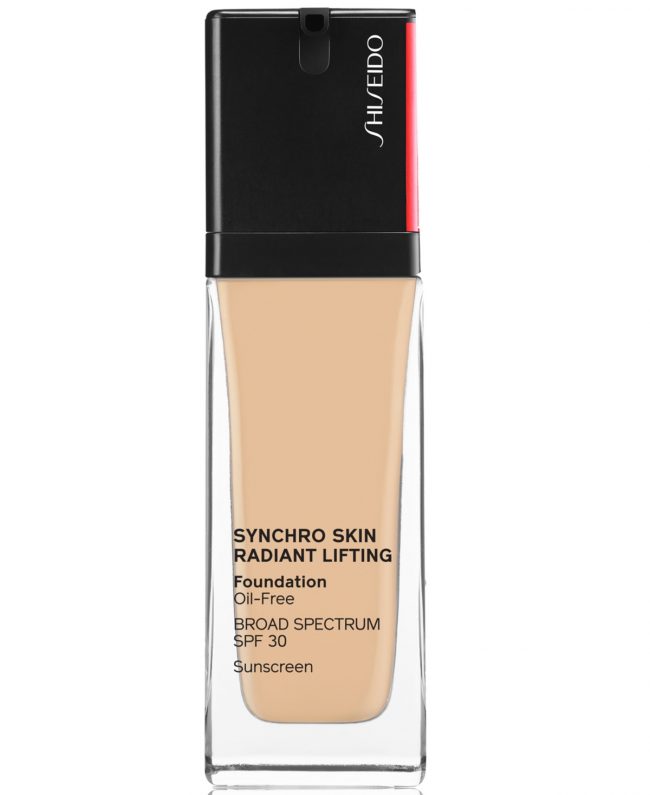 Shiseido Synchro Skin Radiant Lifting Foundation, 30 ml - Birch - Golden tone for light skin, Gold